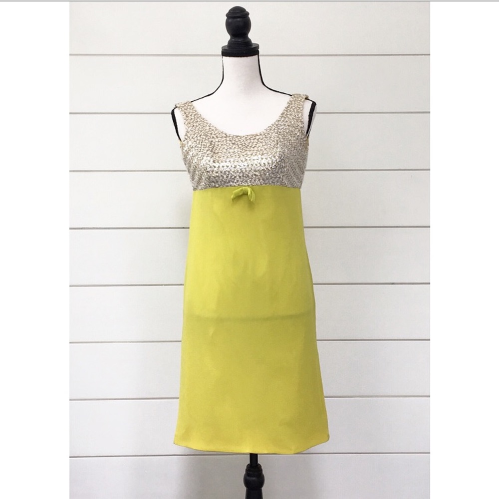 Vintage 60s Chartreuse Sequin Dress